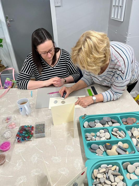 Adult Card & Picture Making Workshop with Pebbles, Seaglass, card layers and more! (