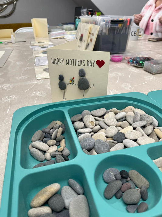 Kids Card & Picture Making Workshop with Pebbles, Seaglass and card layers